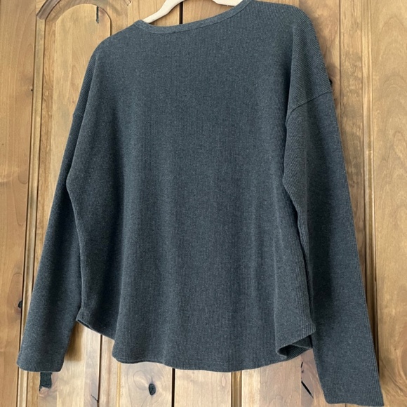 Nordstrom Treasure & Bond Oversize Organic Cotton Blend Thermal Knit Top - Picture 4 of 4